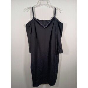 REBEL WILSON x Angels Black Strappy Off-Shoulder Stretch Dress Plus Size 2X